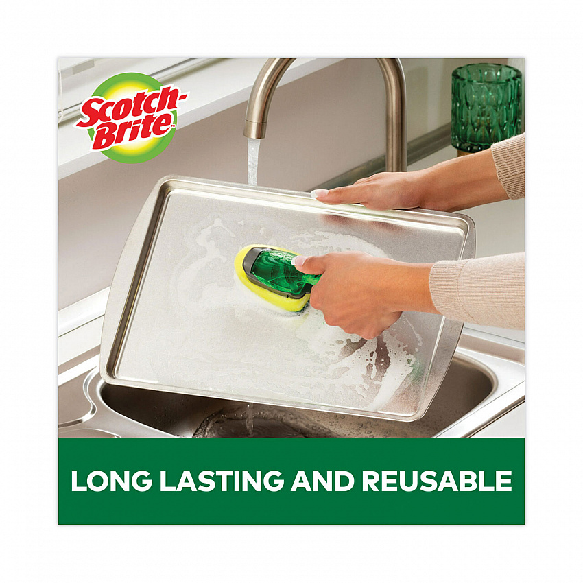Soap-Dispensing Dishwand Sponge Refills, 2.9 x 2.2, Green, 2/Pack (4817RSC)