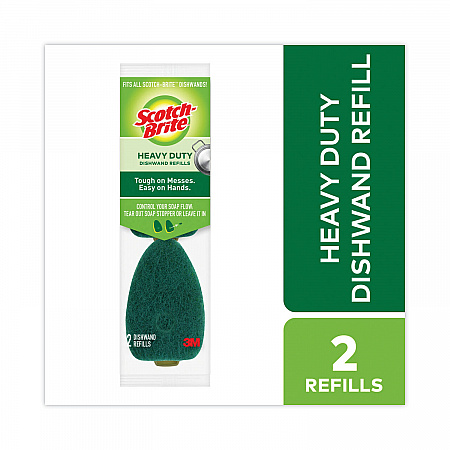 Soap-Dispensing Dishwand Sponge Refills, 2.9 x 2.2, Green, 2/Pack (4817RSC)