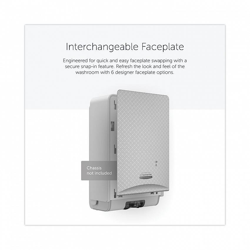 ICON Faceplate for Automatic Soap and Sanitizer Dispenser, 8.25 x 22 x 12.12, Silver Mosaic (58764)