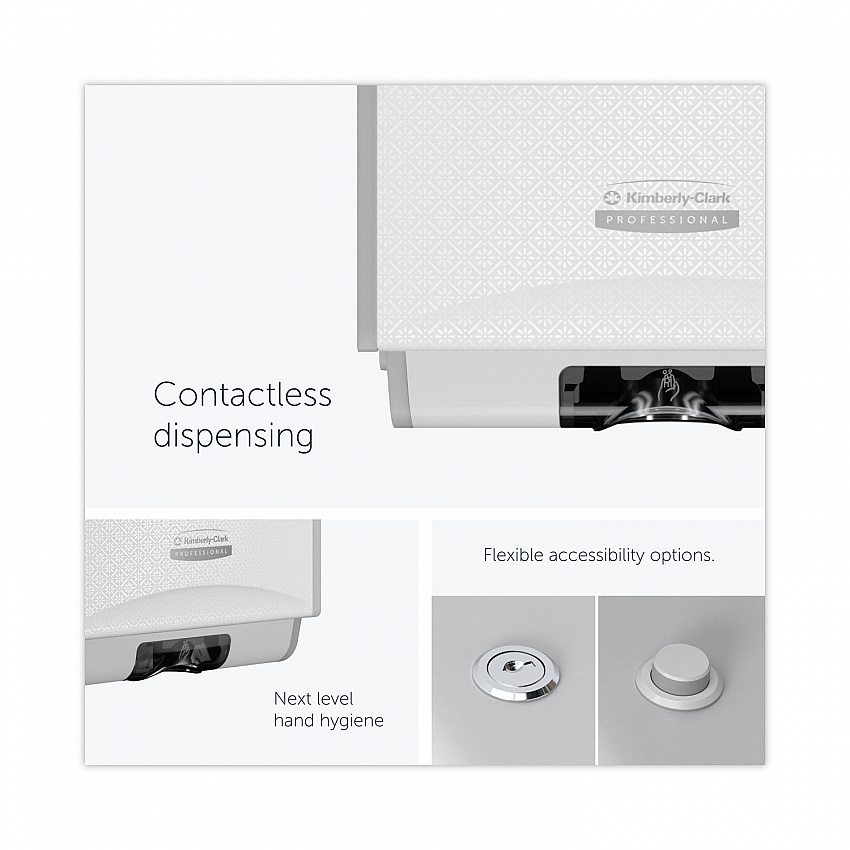 ICON Automatic Soap and Sanitizer Dispenser, 1.2 L, 8.06 x 14.18 x 4.75, White Mosaic (58714)
