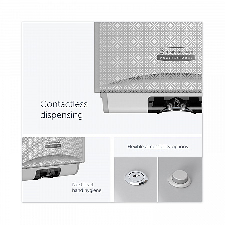ICON Automatic Soap and Sanitizer Dispenser, 1.2 L, 8.06 x 14.18 x 4.75, Silver Mosaic (53694)