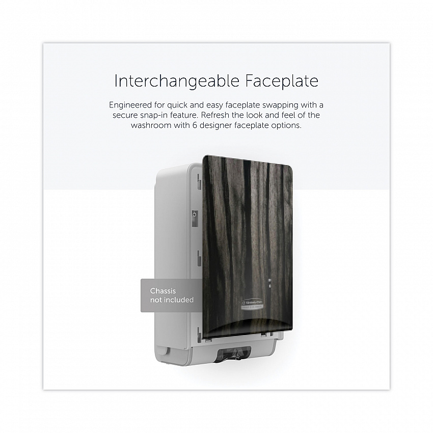 ICON Faceplate for Automatic Soap and Sanitizer Dispenser, 8.25 x 22 x 12.12, Ebony Woodgrain (58834)