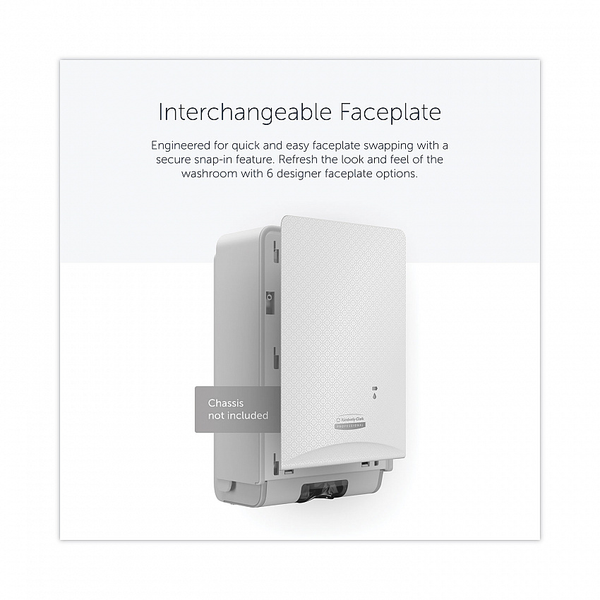 ICON Faceplate for Automatic Soap and Sanitizer Dispenser, 8.25 x 22 x 12.12, White Mosaic (58774)