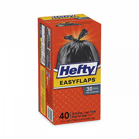 Easy Flaps Trash Bags, Tie-Flap, 30 gal, 0.85 mil, 30
