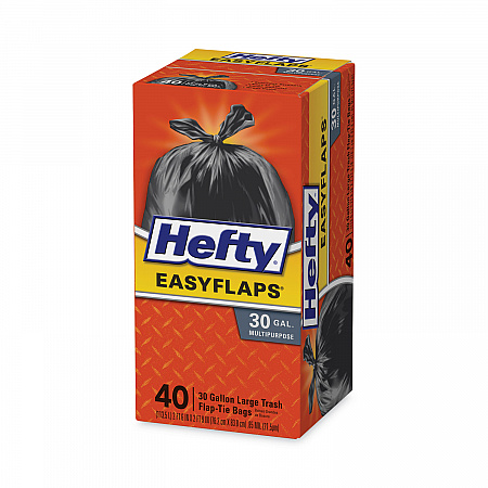 Easy Flaps Trash Bags, Tie-Flap, 30 gal, 0.85 mil, 30