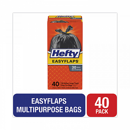 Easy Flaps Trash Bags, Tie-Flap, 30 gal, 0.85 mil, 30