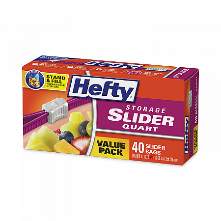 Slider Stand and Fill Food Storage Bags, Quart, 8