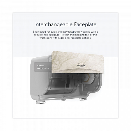 ICON Faceplate for Coreless Standard Roll Toilet Paper Dispenser, 3.56 x 12 x 1.5, Warm Marble (58792)