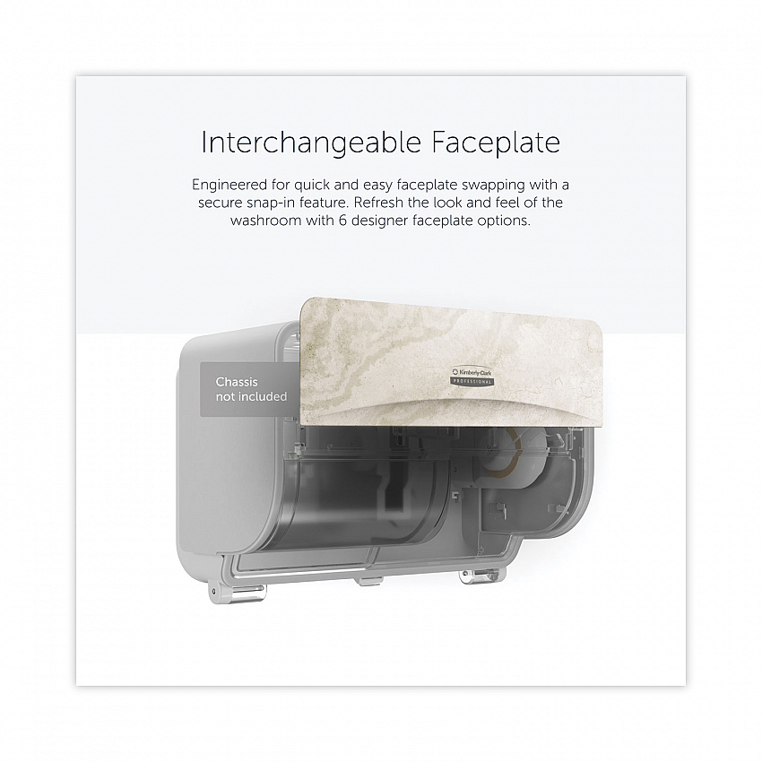 ICON Faceplate for Coreless Standard Roll Toilet Paper Dispenser, 3.56 x 12 x 1.5, Warm Marble (58792)
