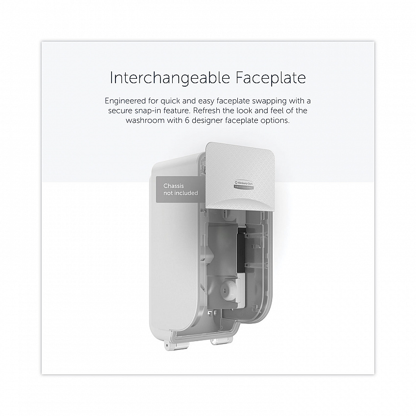 ICON Faceplate for Coreless Standard Roll Toilet Paper Dispenser, 4.25 x 6 x 1.5, White Mosaic (58771)