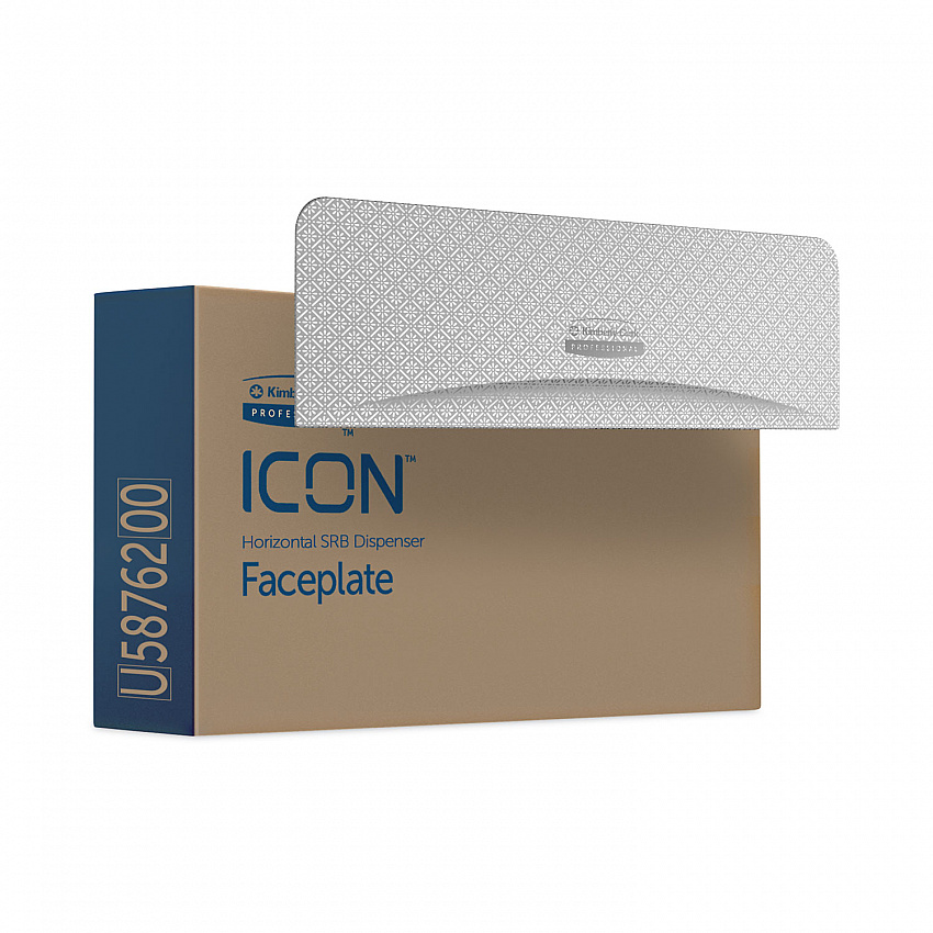 ICON Faceplate for Coreless Standard Roll Toilet Paper Dispenser, 3.56 x 12 x 1.5, Silver Mosaic (58762)
