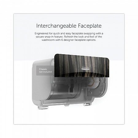 ICON Faceplate for Coreless Standard Roll Toilet Paper Dispenser, 3.56 x 12 x 1.5, Ebony Woodgrain (58832)