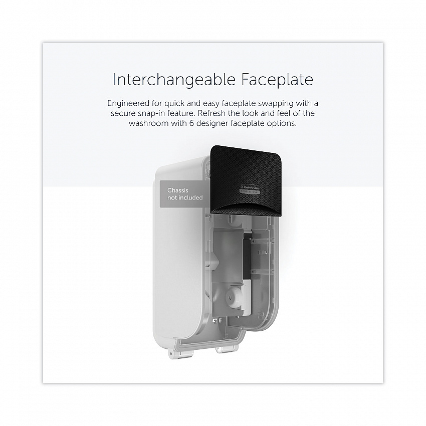 ICON Faceplate for Coreless Standard Roll Toilet Paper Dispenser, 4.25 x 6 x 1.5, Black Mosaic (58781)