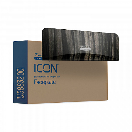 ICON Faceplate for Coreless Standard Roll Toilet Paper Dispenser, 3.56 x 12 x 1.5, Ebony Woodgrain (58832)