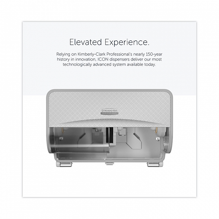 ICON Coreless Standard Roll Toilet Paper Dispenser, 8.43 x 13 x 7.25, White Mosaic (58712)
