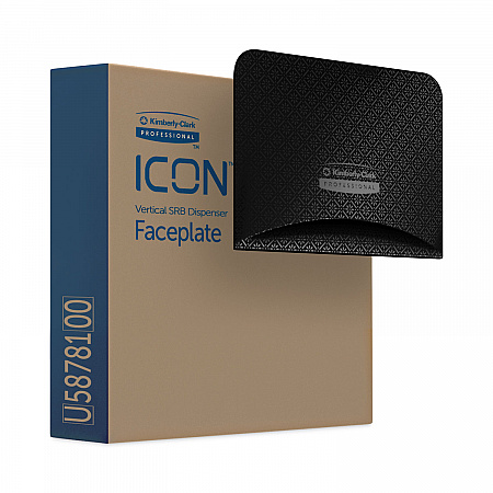ICON Faceplate for Coreless Standard Roll Toilet Paper Dispenser, 4.25 x 6 x 1.5, Black Mosaic (58781)