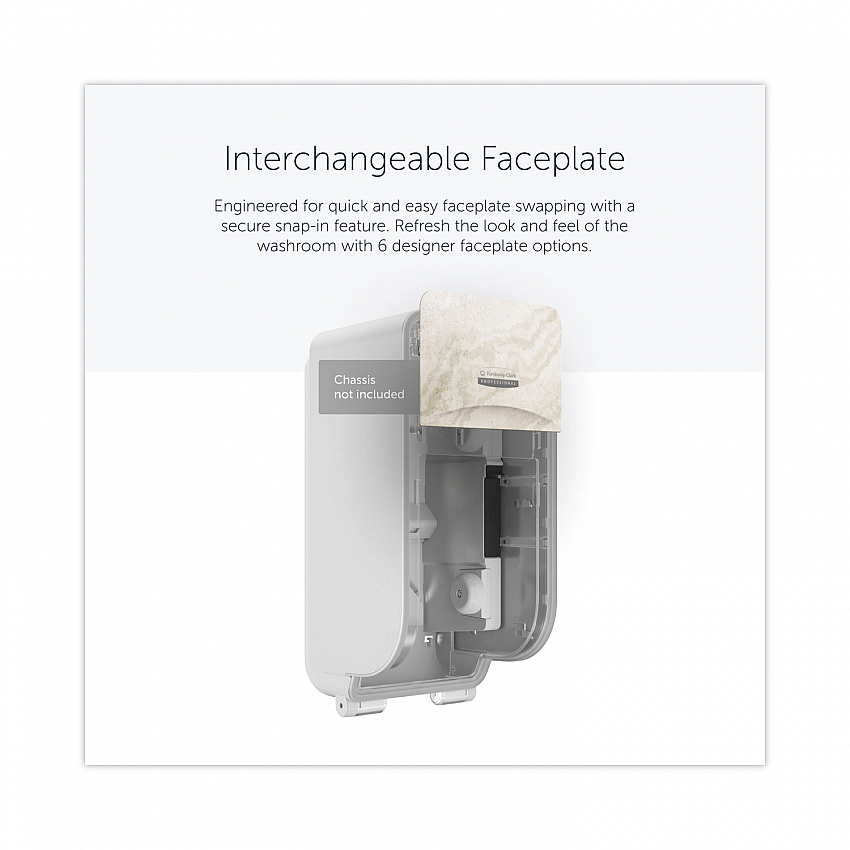 ICON Faceplate for Coreless Standard Roll Toilet Paper Dispenser, 4.25 x 6 x 1.5, Warm Marble (58791)