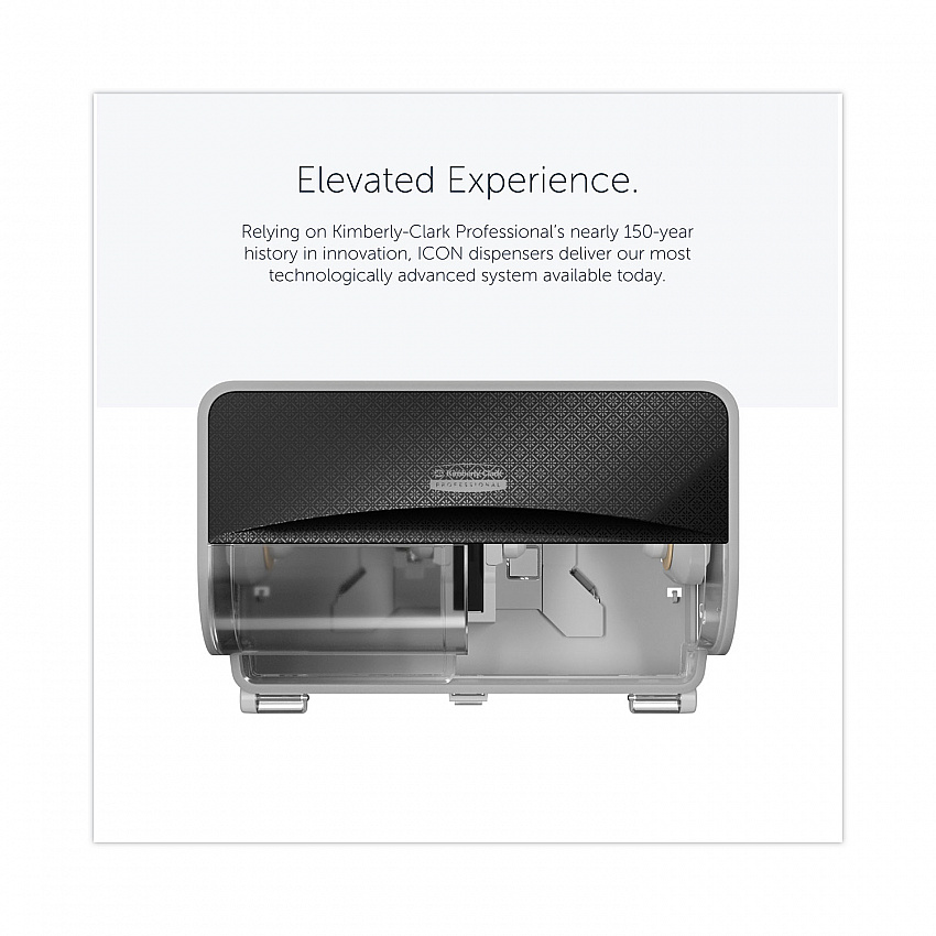 ICON Coreless Standard Roll Toilet Paper Dispenser, 8.43 x 13 x 7.25, Black Mosaic (58722)