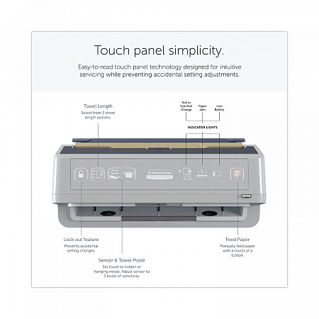 ICON Automatic Roll Towel Dispenser, 20.12 x 16.37 x 13.5, Brushed Gray (54254)