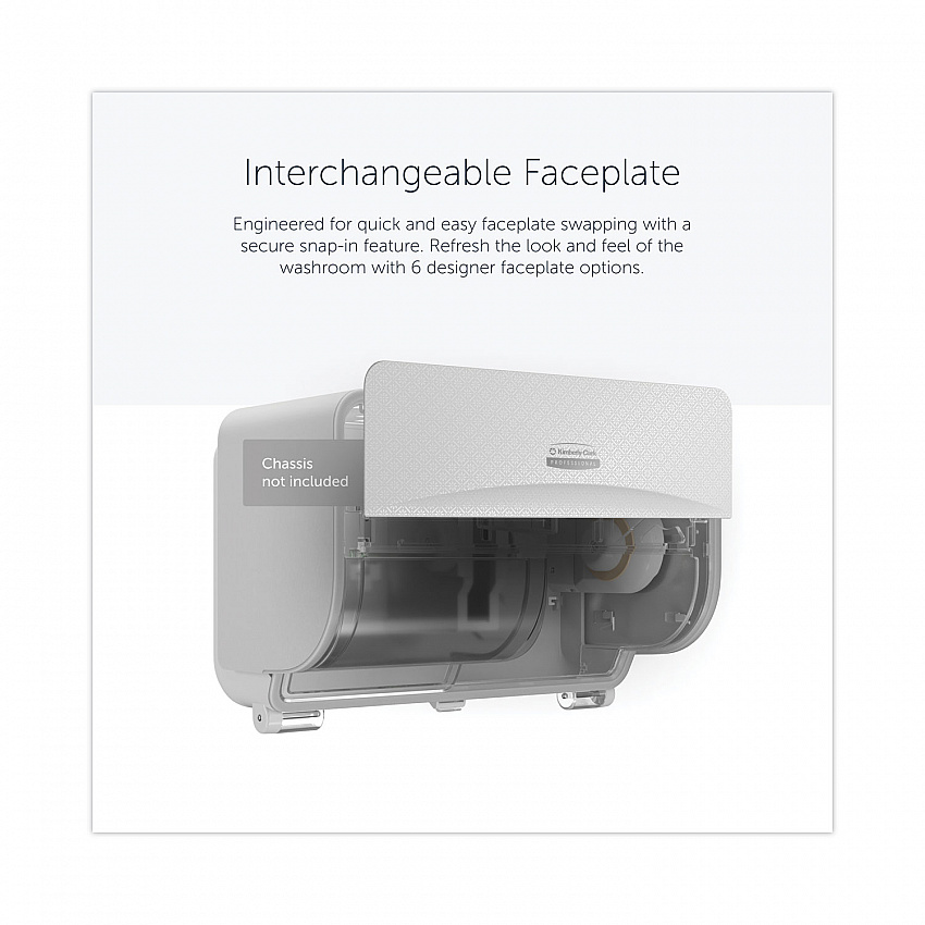ICON Faceplate for Coreless Standard Roll Toilet Paper Dispenser, 3.56 x 12 x 1.5, White Mosaic (58772)