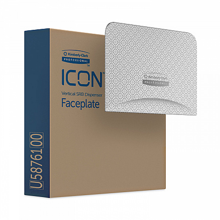 ICON Faceplate for Coreless Standard Roll Toilet Paper Dispenser, 4.25 x 6 x 1.5, Silver Mosaic (58761)