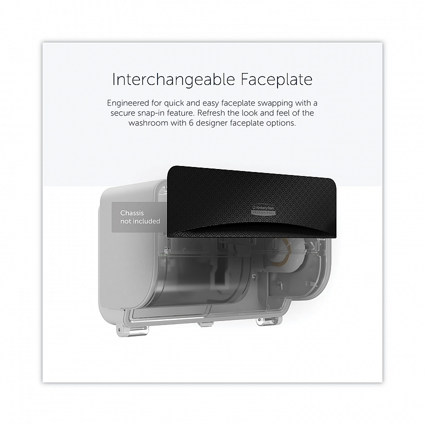ICON Faceplate for Coreless Standard Roll Toilet Paper Dispenser, 3.56 x 12 x 1.5, Black Mosaic (58782)