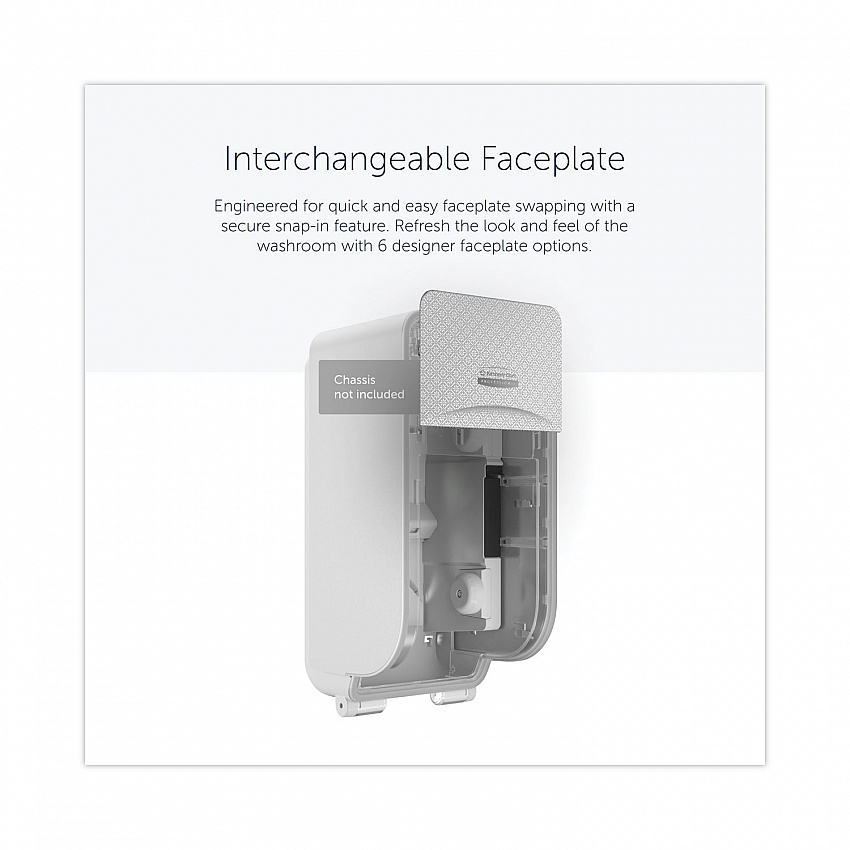 ICON Faceplate for Coreless Standard Roll Toilet Paper Dispenser, 4.25 x 6 x 1.5, Silver Mosaic (58761)