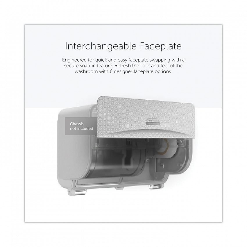 ICON Faceplate for Coreless Standard Roll Toilet Paper Dispenser, 3.56 x 12 x 1.5, Silver Mosaic (58762)