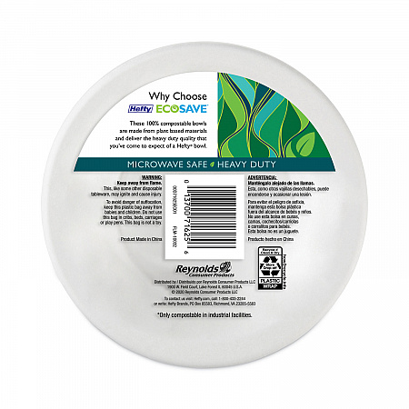 ECOSAVE Tableware, Plate, Sugarcane, 6.75