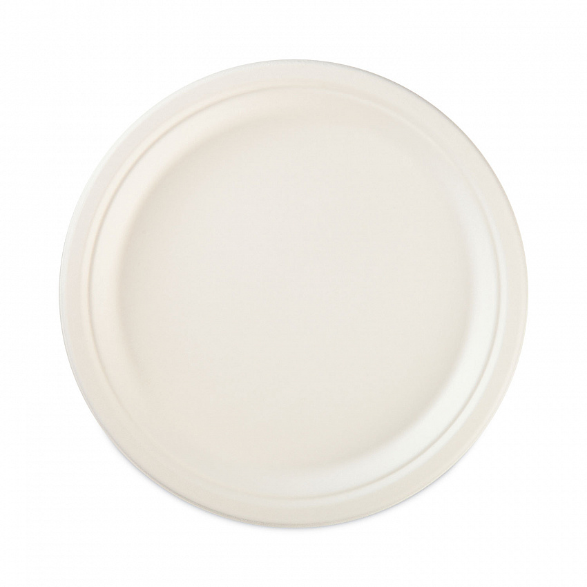 ECOSAVE Tableware, Plate, Sugarcane, 6.75" dia, White, 30/Pack (D77300PK)