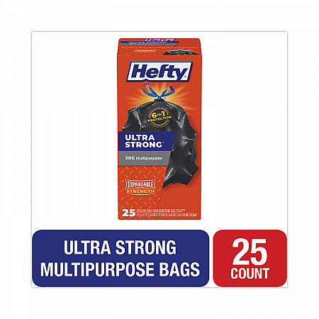Ultra Flex Waste Bags, Drawstring, 30 gal, 1.05 mil, 6