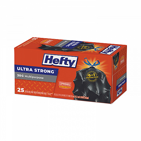 Ultra Flex Waste Bags, Drawstring, 30 gal, 1.05 mil, 6