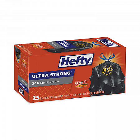 Ultra Flex Waste Bags, Drawstring, 30 gal, 1.05 mil, 6