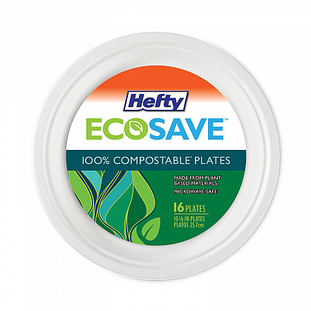 ECOSAVE Tableware, Plate, Sugarcane, 10.13