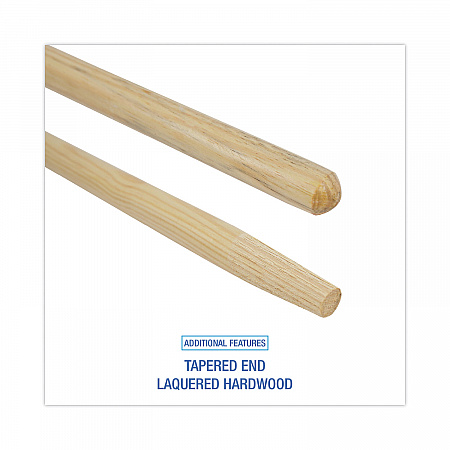 Tapered End Broom Handle, Lacquered Wood, 1.13