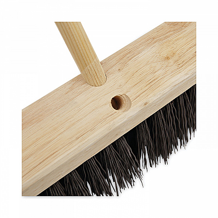 Tapered End Broom Handle, Lacquered Wood, 1.13