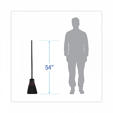 Maid Broom, Plastic Bristles, 54