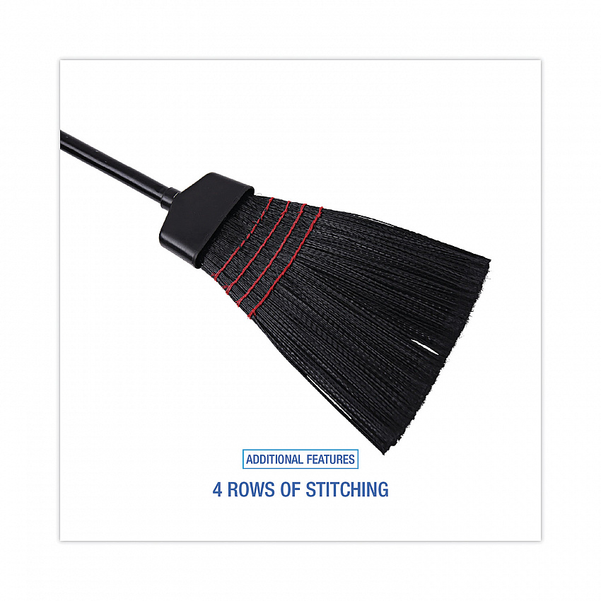 Maid Broom, Plastic Bristles, 54" Overall Length, Dozen (916P)