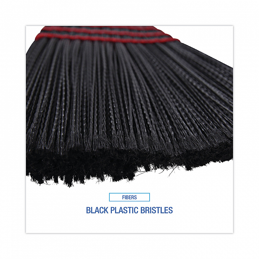 Maid Broom, Plastic Bristles, 54" Overall Length, Dozen (916P)