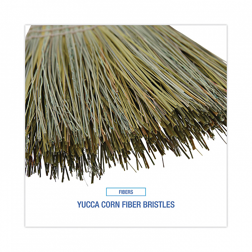 Warehouse Broom, Yucca Corn Fiber Bristles, 56" Overalll Length, Natural, 12/Carton (932YCT)