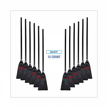 Flag Tipped Poly Lobby Brooms, Flag Tipped Poly Bristles, 38