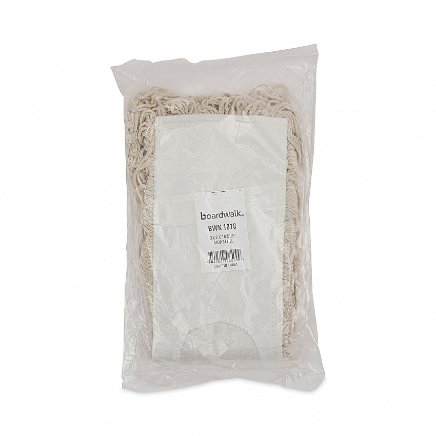 Industrial Dust Mop Head, Cotton, 18 x 3, White (1018)