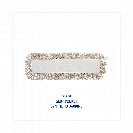 Industrial Dust Mop Head, Cotton, 24 x 3, White (1024)