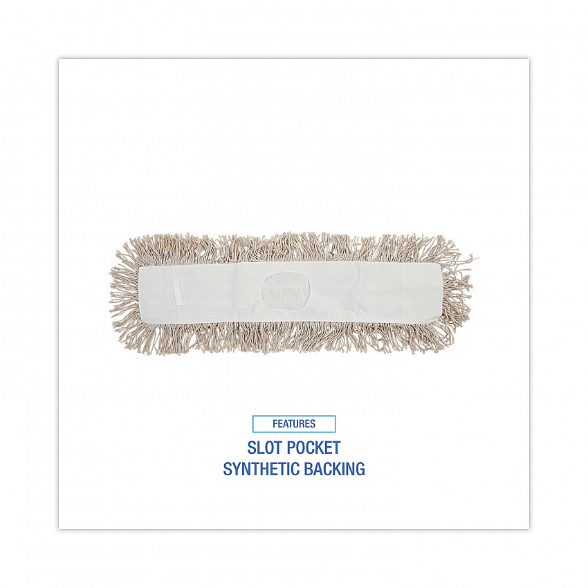 Industrial Dust Mop Head, Cotton, 24 x 3, White (1024)