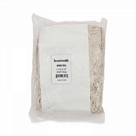 Industrial Dust Mop Head, Cotton, 24 x 3, White (1024)