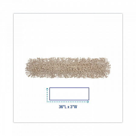 Industrial Dust Mop Head, Cotton, 36 x 3, White (1036)