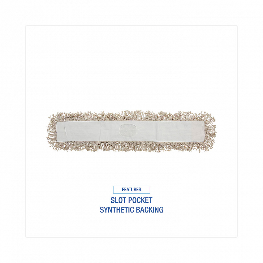 Industrial Dust Mop Head, Cotton, 36 x 3, White (1036)