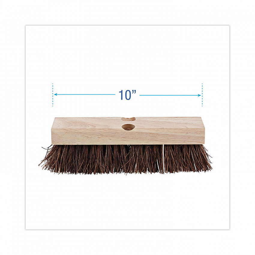Deck Brush Head, 2" Brown Palmyra Fiber Bristles, 10" Brush (3110)