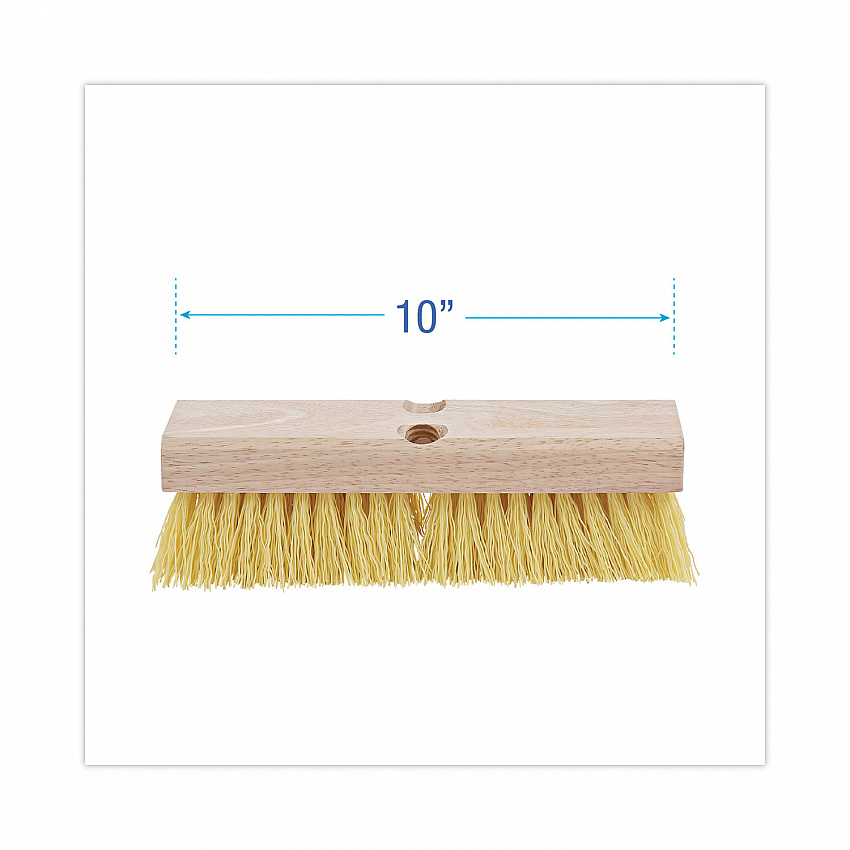 Deck Brush Head, 2" Cream Polypropylene Bristles, 10" Brush (3310)