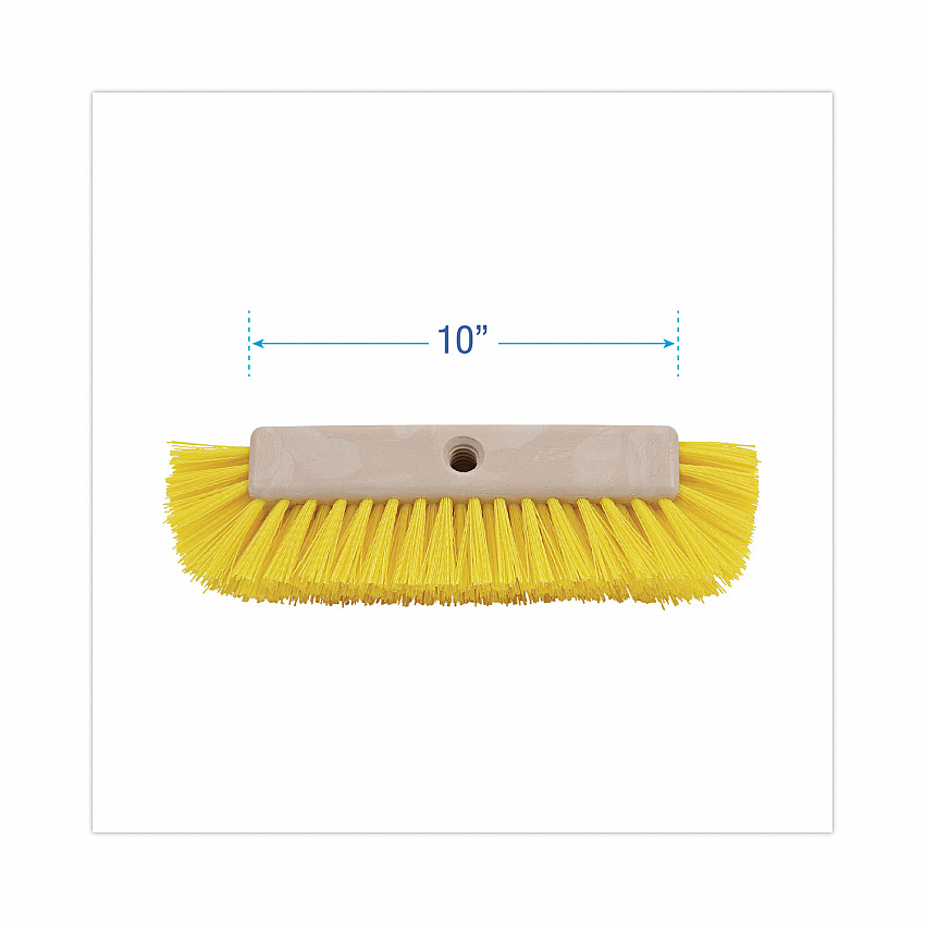 Dual-Surface Scrub Brush, Yellow Polypropylene Bristles, 10" Brush, Plastic Handle (3410)
